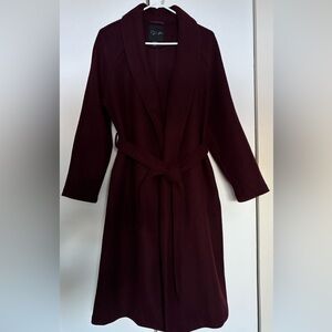 RD Style Deep Burgundy Women's wrap coat